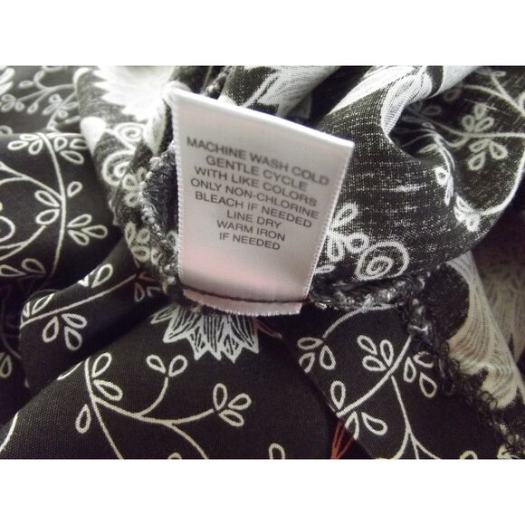 Christopher & Banks Skirt Size Large Brown White Floral Print A-LIne Midi Rayon - Picture 8 of 8